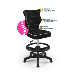 Krzesełko do biurka dla dziecka (wzrost 133-159) Petit czarny (Visto)
