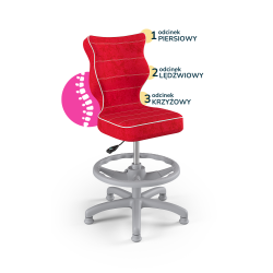 Krzesełko do biurka (wzrost 133-159) Petit czerwony (Visto)
