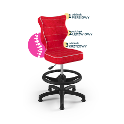 Krzesełko do biurka (wzrost 133-159) Petit czerwony (Visto)