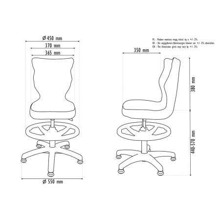 Krzesełko do biurka (wzrost 133-159) Petit niebieski (Visto)