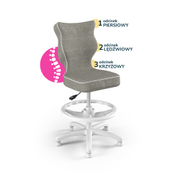 Krzesełko do biurka (wzrost 133-159) Petit szary (Visto)