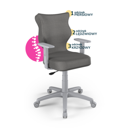 Krzesełko młodzieżowe (wzrost 146-176,5) Duo ciemny szary (Monolith)