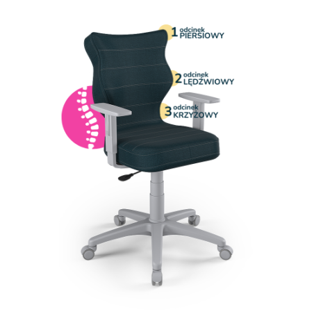 Krzesełko młodzieżowe (wzrost 146-176,5) Duo granatowy (Monolith)