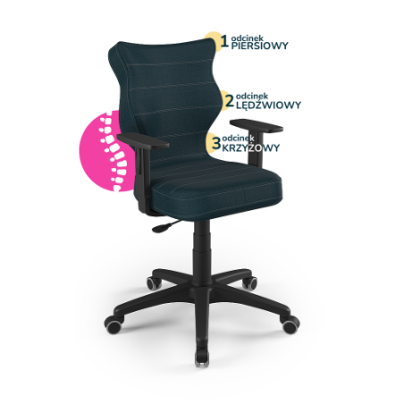 Krzesełko młodzieżowe (wzrost 146-176,5) Duo granatowy (Monolith)