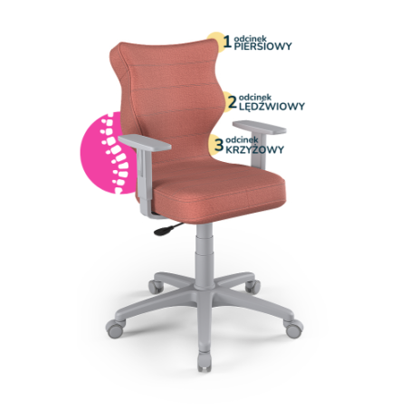 Krzesełko młodzieżowe (wzrost 146-176,5) Duo różowy (Monolith)