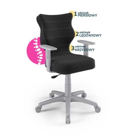 Krzesełko młodzieżowe (wzrost 146-176,5) Duo antracyt (Velvet)