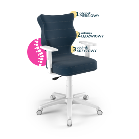 Krzesełko młodzieżowe (wzrost 146-176,5) Duo granatowy (Velvet)