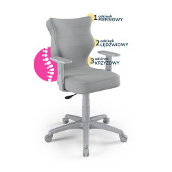 Krzesełko młodzieżowe (wzrost 146-176,5) Duo szary (Velvet)