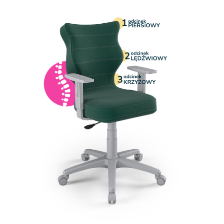 Krzesełko młodzieżowe (wzrost 146-176,5) Duo zielony (Velvet)