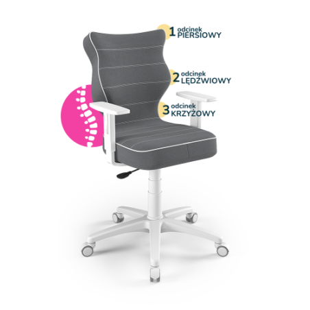 Krzesełko młodzieżowe (wzrost 146-176,5) Duo ciemny szary (Jasmine)