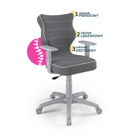 Krzesełko młodzieżowe (wzrost 146-176,5) Duo ciemny szary (Jasmine)