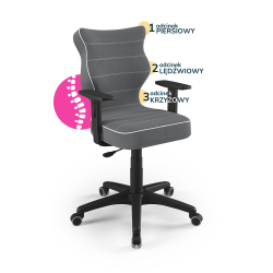 Krzesełko młodzieżowe (wzrost 146-176,5) Duo ciemny szary (Jasmine)