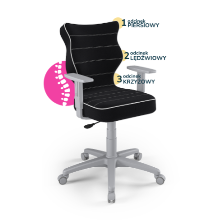 Krzesełko młodzieżowe (wzrost 146-176,5) Duo czarny (Jasmine)