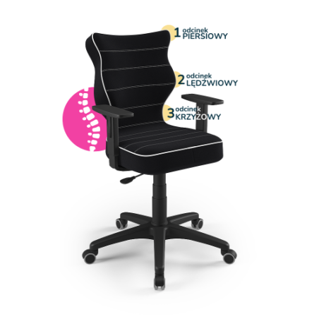 Krzesełko młodzieżowe (wzrost 146-176,5) Duo czarny (Jasmine)