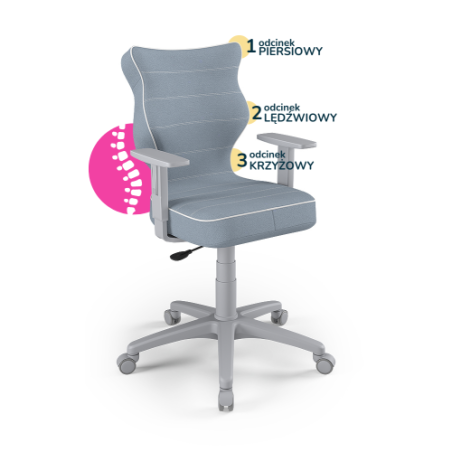 Krzesełko młodzieżowe (wzrost 146-176,5) Duo niebieski (Jasmine)