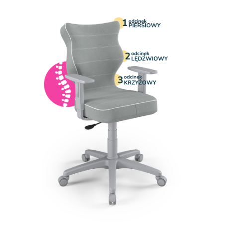 Krzesełko młodzieżowe (wzrost 146-176,5) Duo szary (Jasmine)