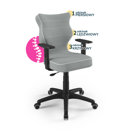 Krzesełko młodzieżowe (wzrost 146-176,5) Duo szary (Jasmine)