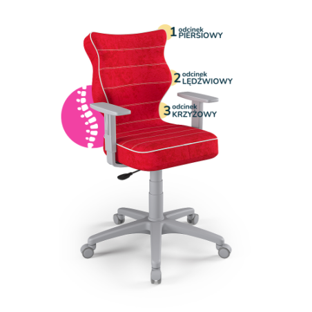 Krzesełko młodzieżowe (wzrost 146-176,5) Duo czerwony (Visto)