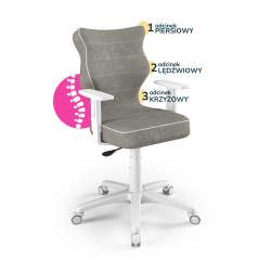 Krzesełko młodzieżowe (wzrost 146-176,5) Duo szary (Visto)