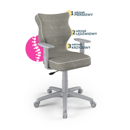 Krzesełko młodzieżowe (wzrost 146-176,5) Duo szary (Visto)