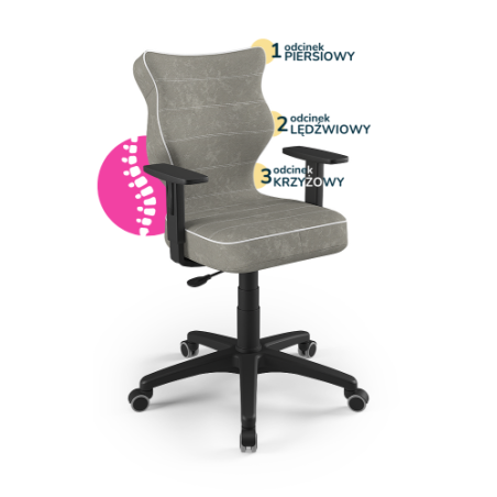 Krzesełko młodzieżowe (wzrost 146-176,5) Duo szary (Visto)