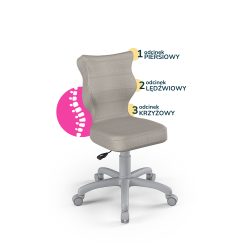 Krzesełko do biurka (wzrost 119-142) Petit szary (Monolith)