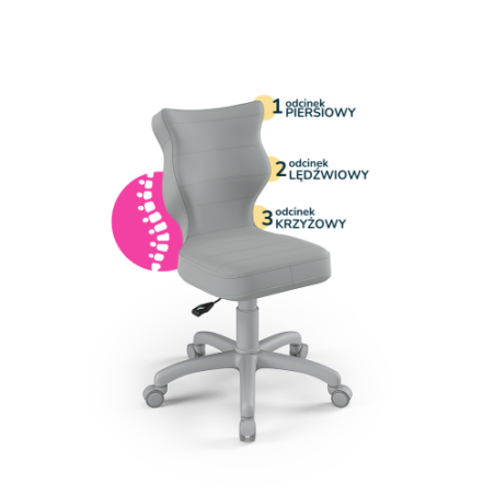 Krzesełko do biurka (wzrost 119-142) Petit szary (Velvet)