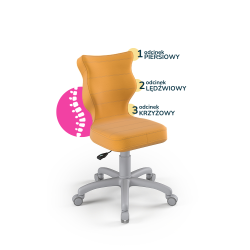 Krzesełko do biurka (wzrost 119-142) Petit żółty (Velvet)