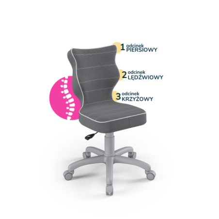 Krzesełko do biurka (wzrost 119-142) Petit ciemny szary (Jasmine)