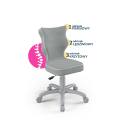 Krzesełko do biurka (wzrost 119-142) Petit szary (Jasmine)