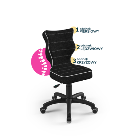 Krzesełko do biurka (wzrost 119-142) Petit czarny (Visto)