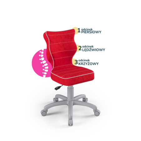 Krzesełko do biurka (wzrost 119-142) Petit czerwony (Visto)