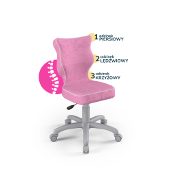 Krzesełko do biurka (wzrost 133-159) Petit różowy (Visto)