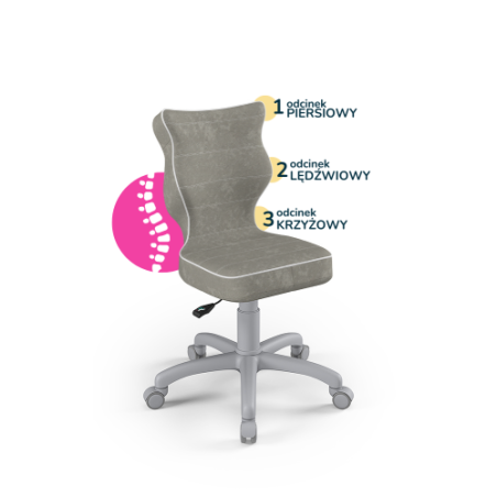 Krzesełko do biurka (wzrost 133-159) Petit szary (Visto)