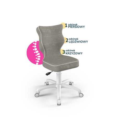 Krzesełko do biurka (wzrost 133-159) Petit szary (Visto)