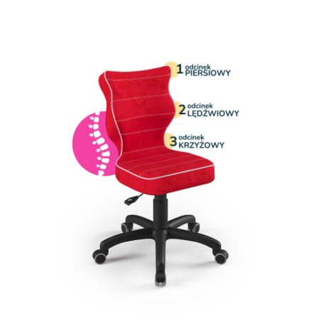 Krzesełko do biurka (wzrost 133-159) Petit czerwony (Visto)