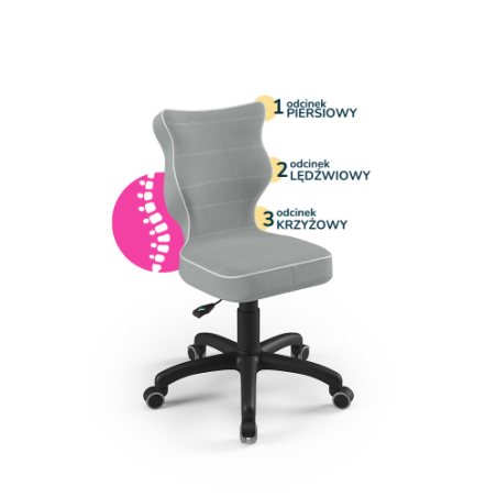 Krzesełko do biurka (wzrost 133-159) Petit szary (Jasmine)
