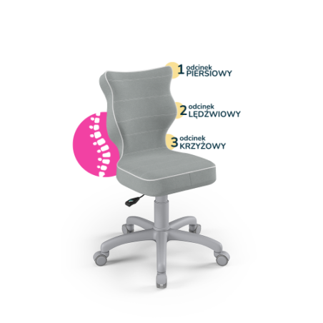 Krzesełko do biurka (wzrost 133-159) Petit szary (Jasmine)