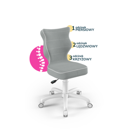 Krzesełko do biurka (wzrost 133-159) Petit szary (Jasmine)