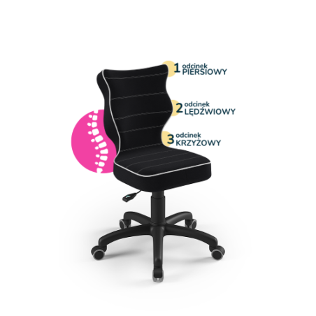 Krzesełko do biurka (wzrost 133-159) Petit czarny (Jasmine)