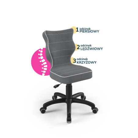 Krzesełko do biurka (wzrost 133-159) Petit ciemny szary (Jasmine)