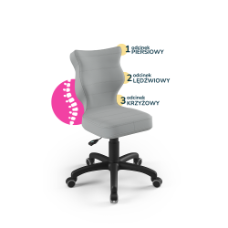 Krzesełko do biurka (wzrost 133-159) Petit szary (Velvet)
