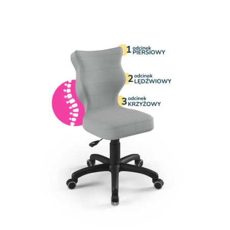 Krzesełko do biurka (wzrost 133-159) Petit szary (Velvet)