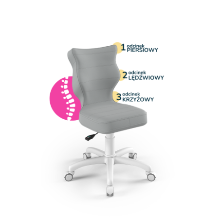 Krzesełko do biurka (wzrost 133-159) Petit szary (Velvet)
