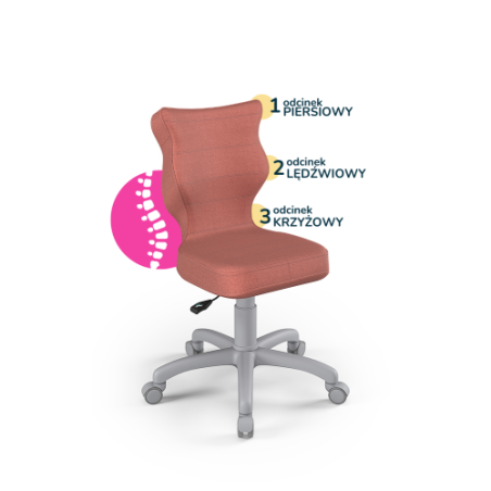 Krzesełko do biurka (wzrost 133-159) Petit różowy (Monolith)