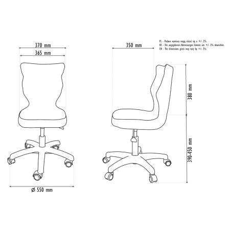 Krzesełko do biurka (wzrost 133-159) Petit szary (Monolith)