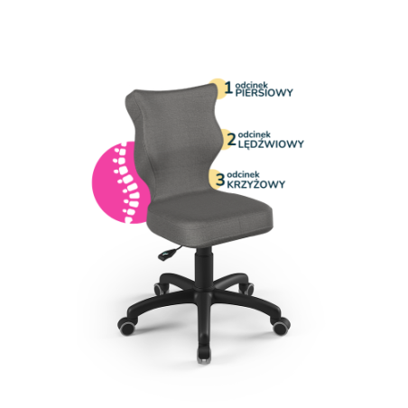 Krzesełko do biurka (wzrost 119-142) Petit ciemny szary (Monolith)
