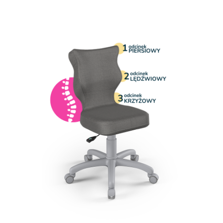 Krzesełko do biurka (wzrost 133-159) Petit ciemny szary (Monolith)