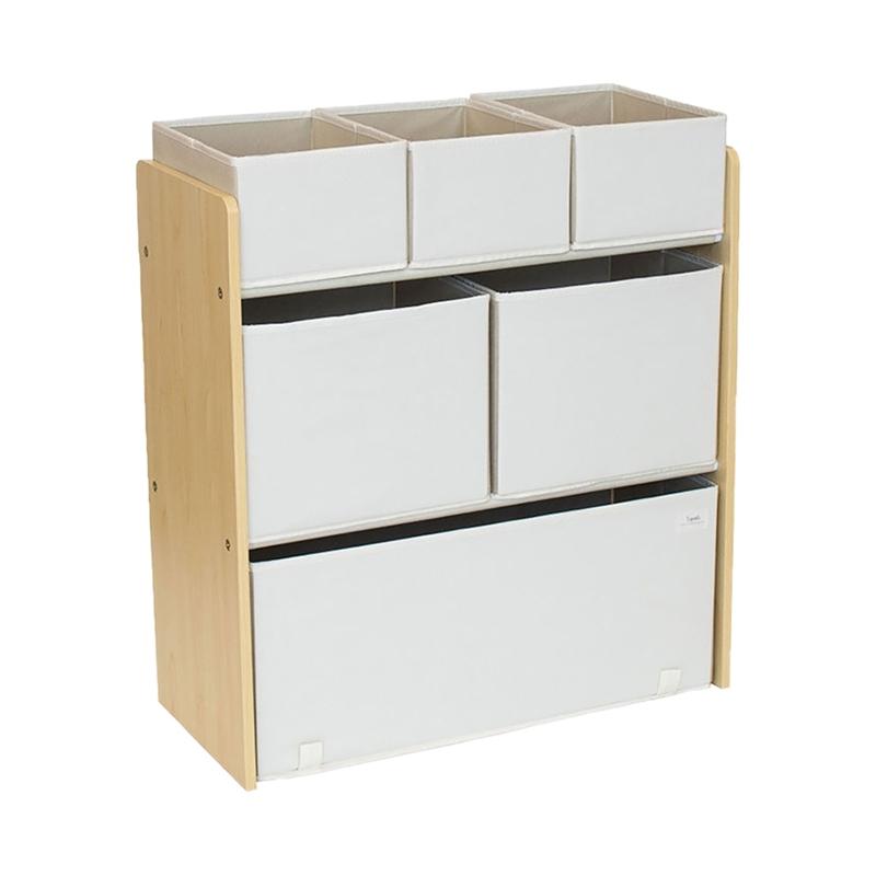 3 Sprouts Regał z Pojemnikami na Zabawki Cream