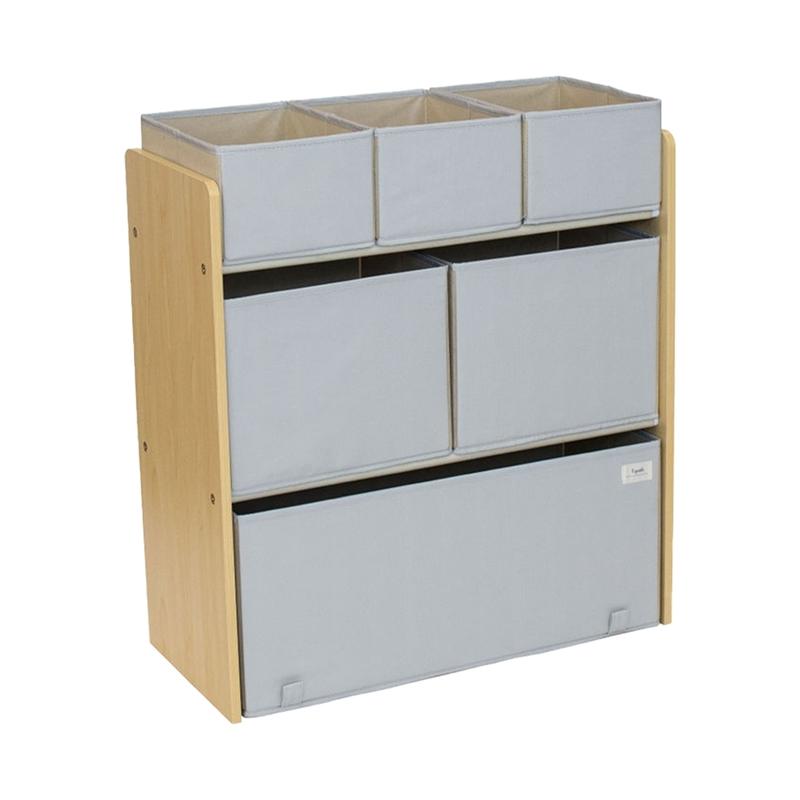 3 Sprouts Regał z Pojemnikami na Zabawki Gray